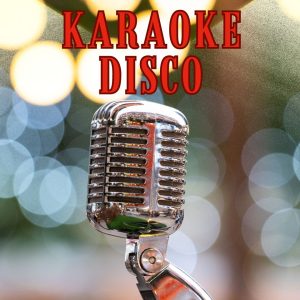 A vintage microphone in focus with a bokeh background and the words 